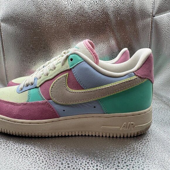 Size 8 Nike‎ Air Force 1 Low Spring Patchwork Mens Multicolor Sneaker AH8462-400 - Picture 7 of 12